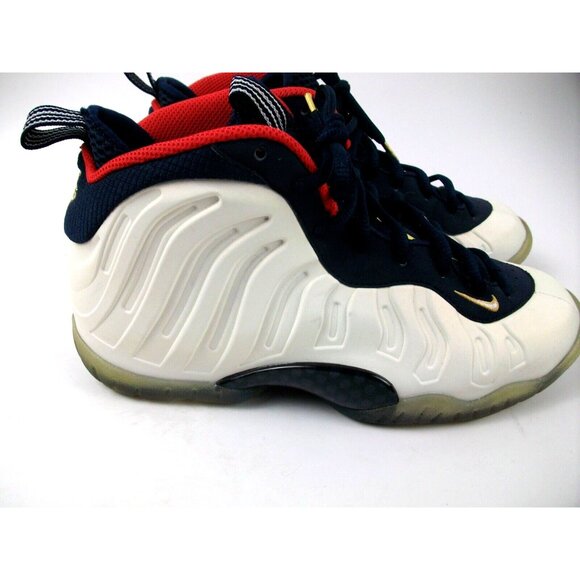 Nike Little Posite One GS Obsidian/Red/Gold Size 4Y Great Condition - Picture 2 of 10